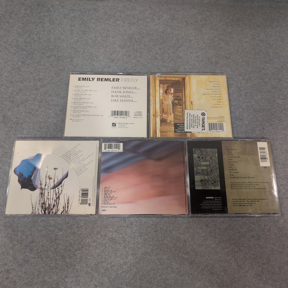 Female Singer Songwriter 5 CD Lot Emily Remler Jewel Sarah McLachlan Anna Nalick - Picture 2 of 2